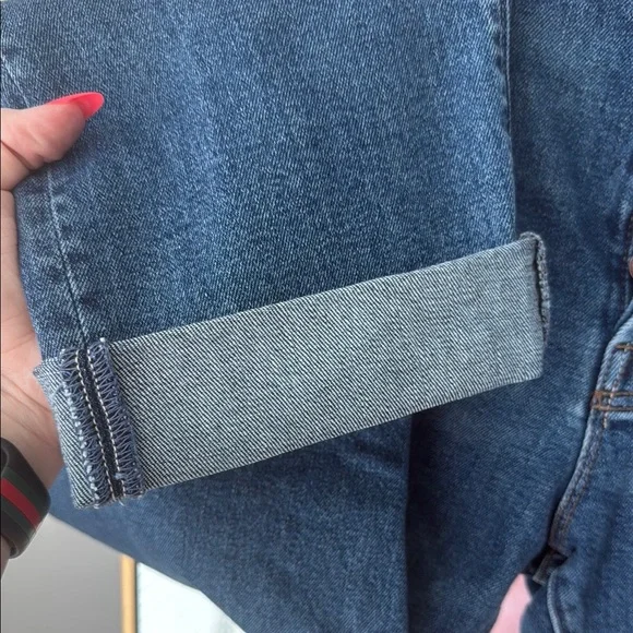 NWOT MOTHER The Scrapper Cuff Ankle Fray Straight Jeans with Vintage Wash - Picture 4 of 11